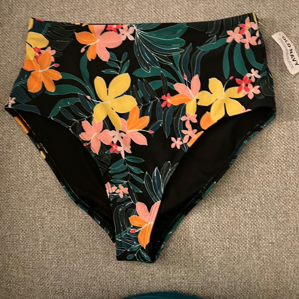 NWT floral high waisted bikini bottoms